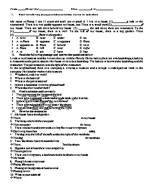 Bài tập ôn tập Unit 1+2+3 môn Tiếng Anh Lớp 6 (Thí điểm)